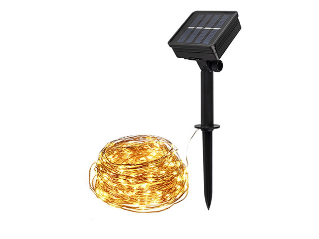Светильник садовый на солнечной батарее SLR-G03-100Y ФАZА (нить, желт. 100 LED) - фото 1 - id-p207577998