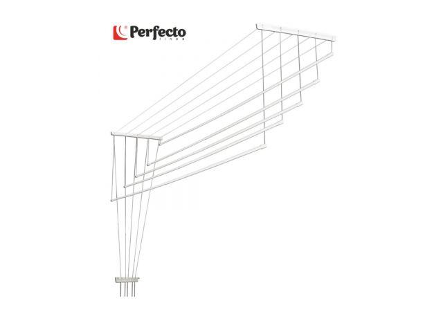 Сушилка для белья потолочная алюминиевая телескоп. 1,4-2,5м, 5 стержней, белая, PERFECTO LINEA (5 стержней) - фото 1 - id-p207583130