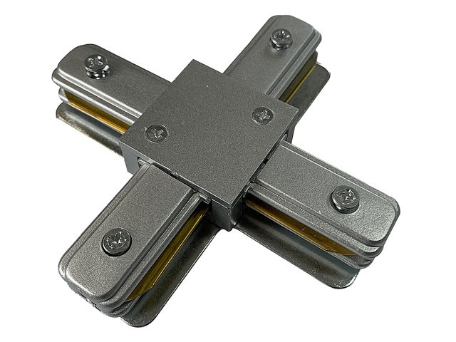 Коннектор PTR CX-GR X-обр., серый JAZZWAY (для трековых систем PTR) - фото 1 - id-p207577142