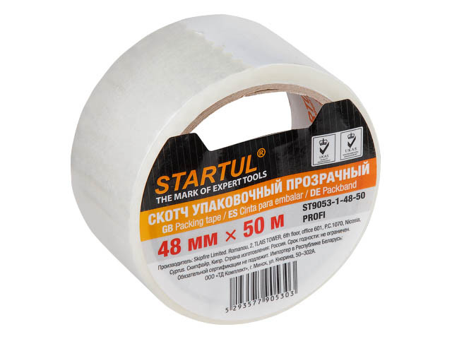 Скотч упаковочный прозрачный 48ммх50м STARTUL PROFI (ST9053-1-48-50) (плотность 45мкм) - фото 1 - id-p207576295