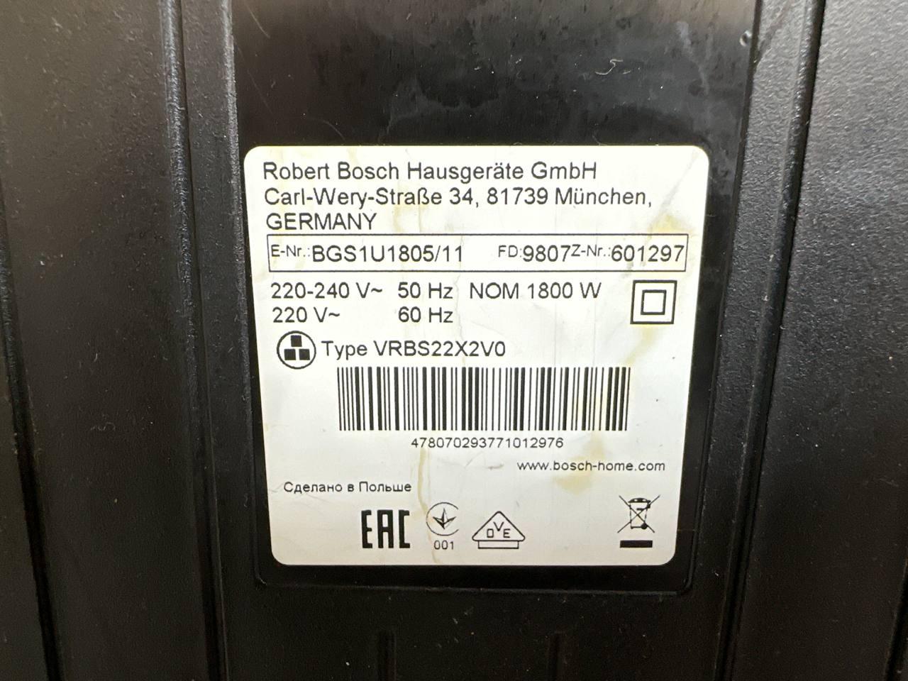 Пылесос Bosch BGS1U1805 (а.87-009331) - фото 3 - id-p207585711