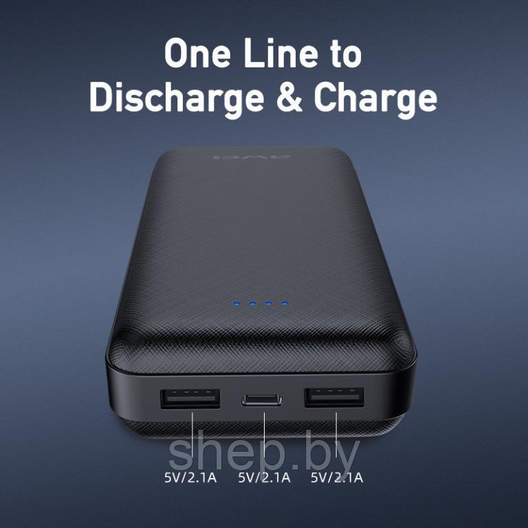 Внешний аккумулятор Power Bank AWEI P6K 20000 mAh - фото 3 - id-p207589000