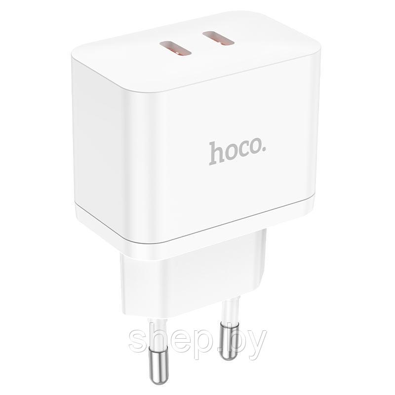 Сетевое зарядное устройство Hoco N29 (2 Type-C PD35W) цвет: белый - фото 2 - id-p207589411