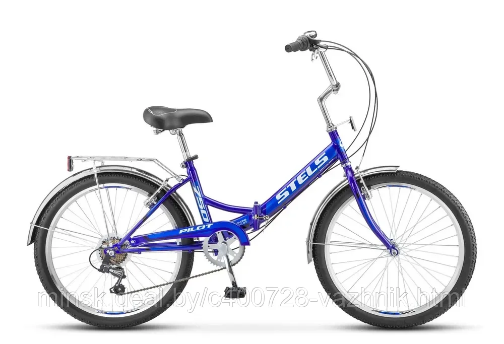 Велосипед складной Stels Pilot 750 24 Z010 2020 (синий) - фото 5 - id-p203457380