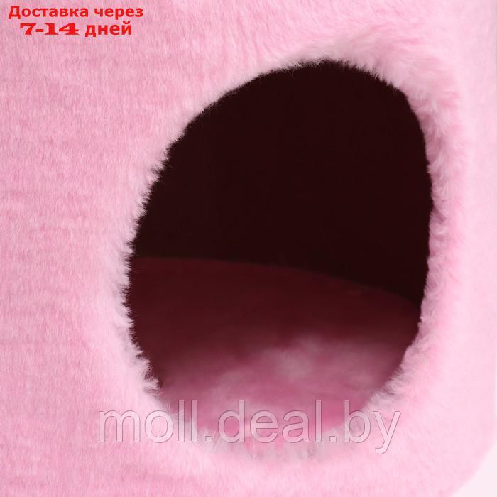 Дом-когтеточка с лежаком круглый, джут, 35 х 35 х 70 см, розовый - фото 6 - id-p207533771