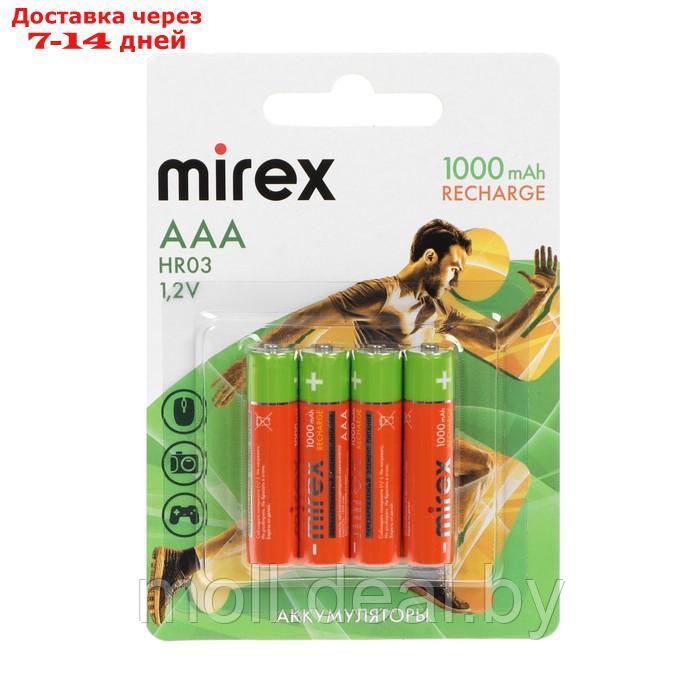 Аккумулятор Mirex, Ni-Mh, AAA, HR03-4BL, 1.2В, 1000 мАч, блистер, 4 шт.