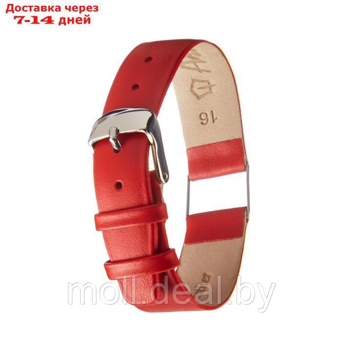 Ремешок для часов, мужской, 16 мм, натуральная кожа, красный - фото 4 - id-p207531624