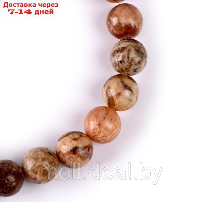 Бусины из натурального камня "Песочный агат" набор 36 шт, размер 1 шт 10 мм - фото 4 - id-p207108305