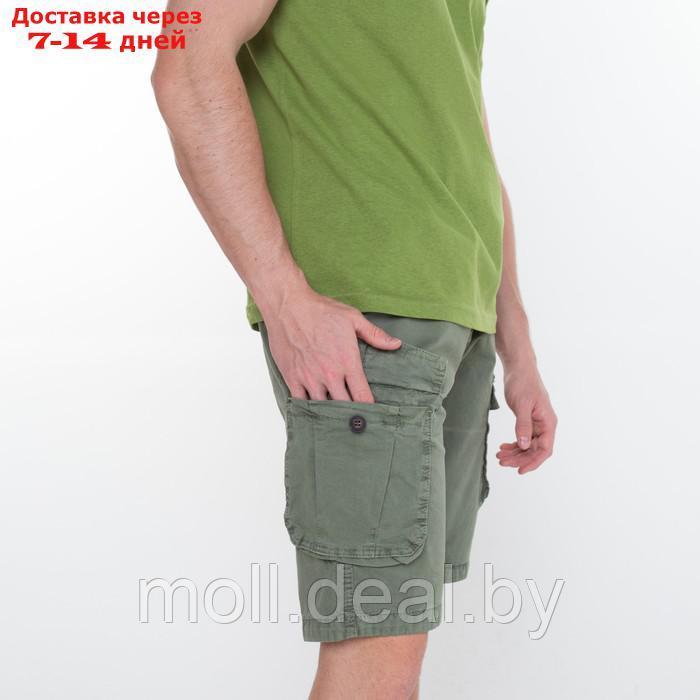 Шорты мужские, цвет тёмно-зелёный, размер 48 (32) - фото 4 - id-p207536937