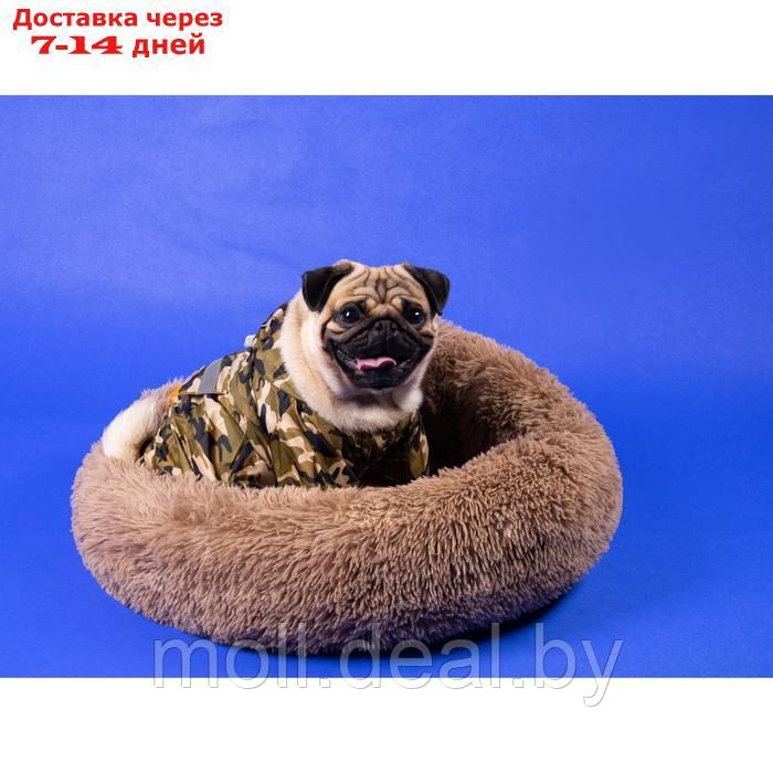 Лежанка для собак и кошек, длинный мех, 45 х 35 х 11 см, коричневая - фото 1 - id-p207108363