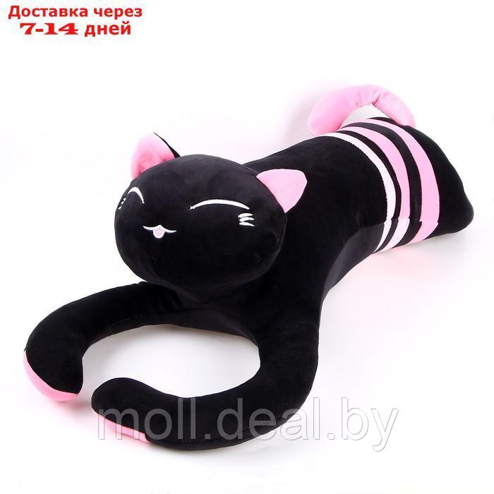 Мягкая игрушка-подушка "Кот", 70 см, цвет чёрно-розовый - фото 3 - id-p207533921