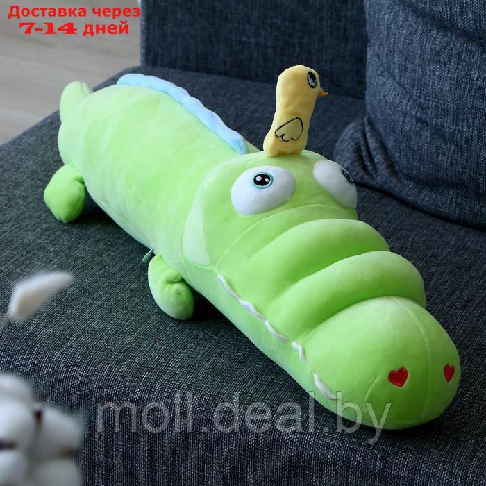 Мягкая игрушка-подушка "Крокодил с уточкой", 65 см, цвет зеленый - фото 3 - id-p207533944