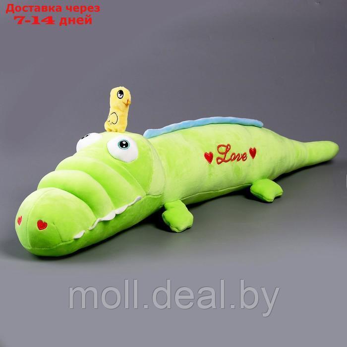 Мягкая игрушка-подушка "Крокодил с уточкой", 65 см, цвет зеленый - фото 4 - id-p207533944