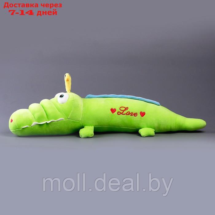 Мягкая игрушка-подушка "Крокодил с уточкой", 65 см, цвет зеленый - фото 5 - id-p207533944