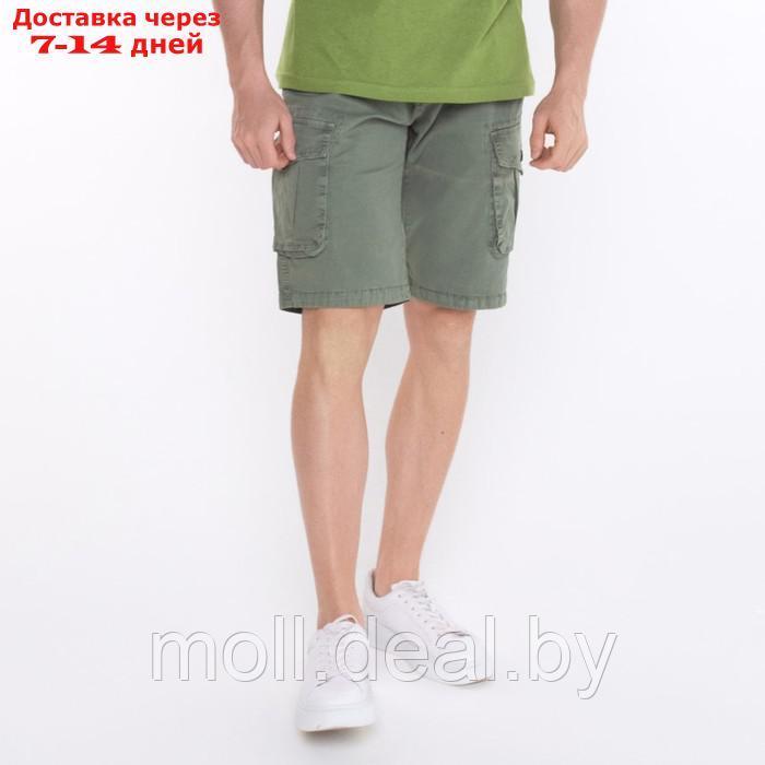 Шорты мужские, цвет тёмно-зелёный, размер 48-50 (33) - фото 1 - id-p207537041