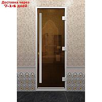 Дверь стеклянная "Хамам Престиж", размер коробки 190 × 80 см, правая, цвет бронза