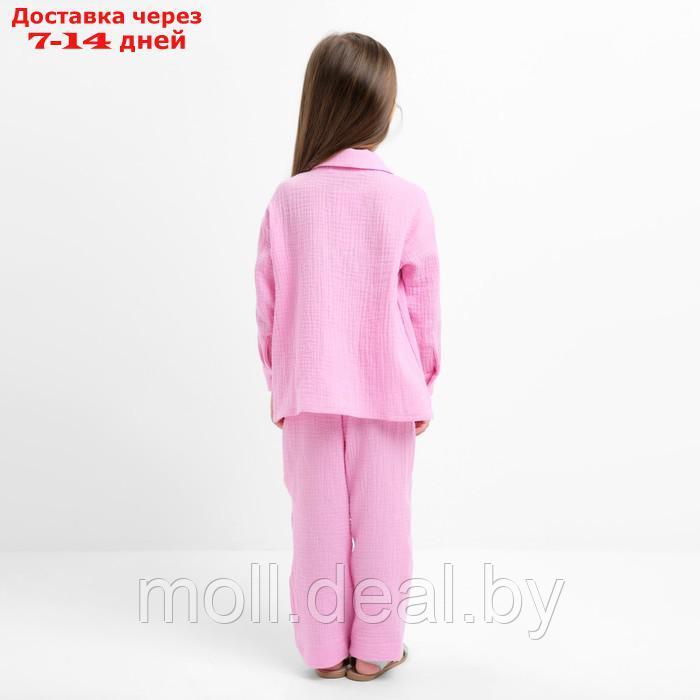 Костюм (рубашка и брюки) детский KAFTAN "Муслин", р.34 (122-128 см) розовый - фото 4 - id-p207535022