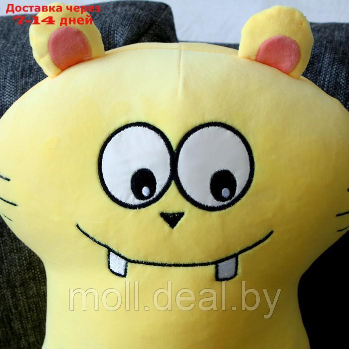 Мягкая игрушка-подушка "Кот зубастик", 50 см, цвет желтый - фото 2 - id-p207534001