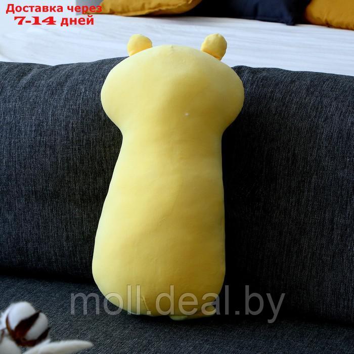 Мягкая игрушка-подушка "Кот зубастик", 50 см, цвет желтый - фото 3 - id-p207534001