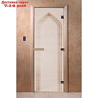Дверь для сауны "Арка", размер коробки 200 × 80 см, правая, цвет сатин
