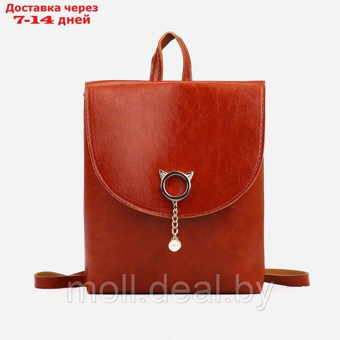 Рюкзак 18,5*5,5*21,5 см, отдел на молнии, рыжий - фото 1 - id-p207533165