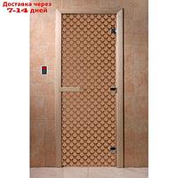 Дверь "Мираж", размер коробки 190 × 70 см, левая, цвет матовая бронза