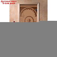 Дверь стеклянная "Посейдон", размер коробки 190 × 70 см, 8 мм, матовая бронза