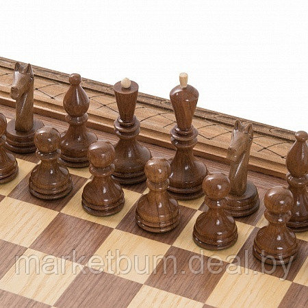 Шахматы резные "Квадро" в ларце 50 - фото 3 - id-p207592124
