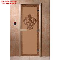 Дверь "Версаче", размер коробки 190 × 70 см, правая, цвет матовая бронза