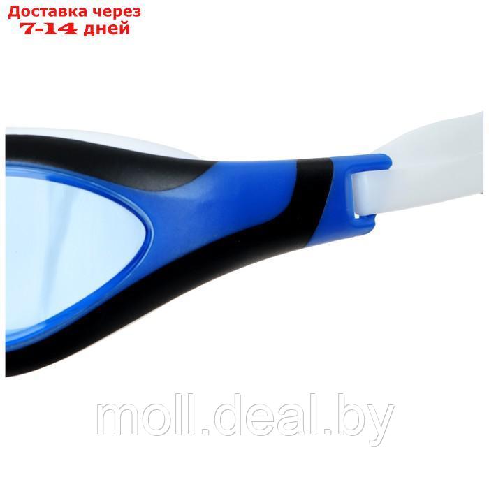 Очки для плавания, ремешок белый, оправа синяя - фото 3 - id-p207533273