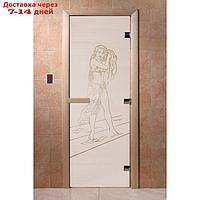 Дверь стеклянная "Дженифер", размер коробки 190 × 70 см, 8 мм, сатин, левая