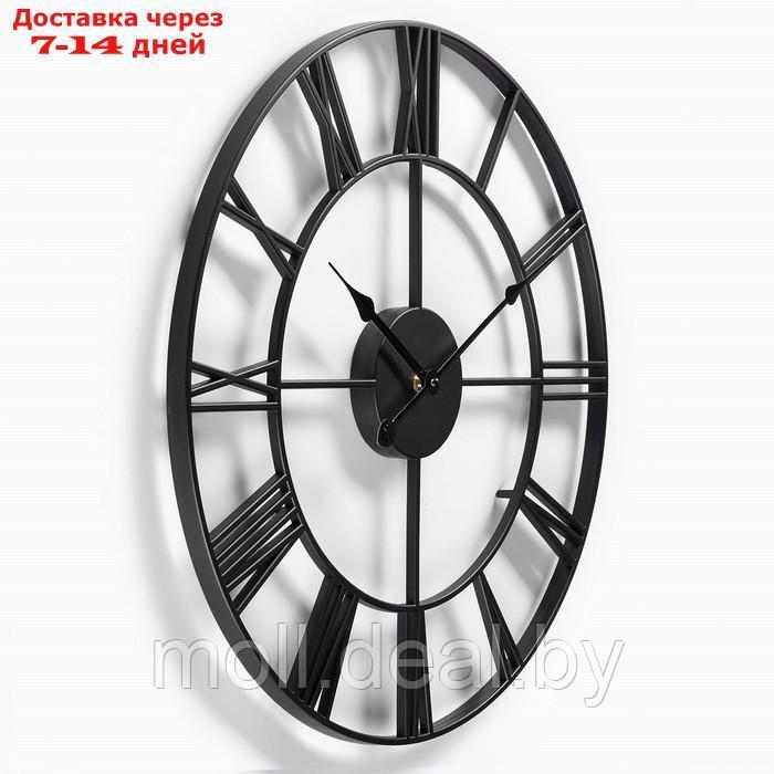 Часы настенные, серия: Лофт, плавный ход, d-45 см, черные - фото 2 - id-p207538510
