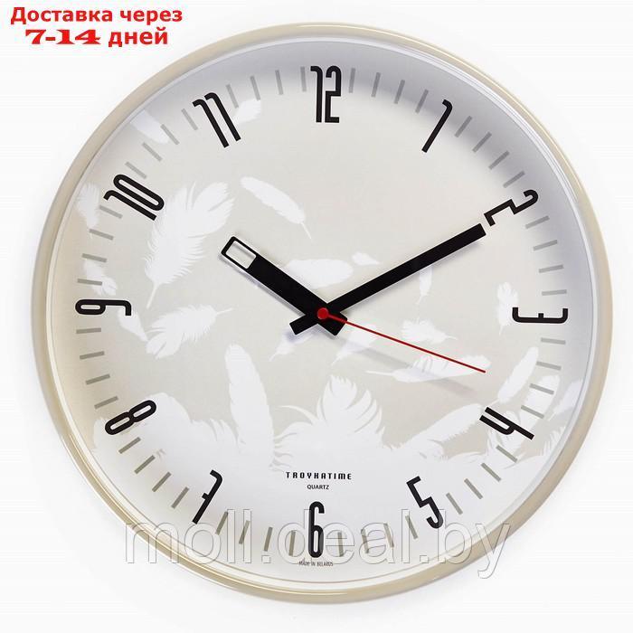 Часы настенные, серия: Интерьер, "Перья", плавный ход, d-30.5 см - фото 1 - id-p207538512