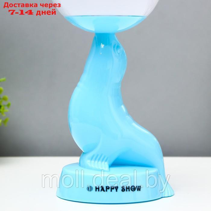 Настольная лампа "Морской котик" LED 3Вт 3АА 3000К голубой 10х11х26 см - фото 2 - id-p207533402