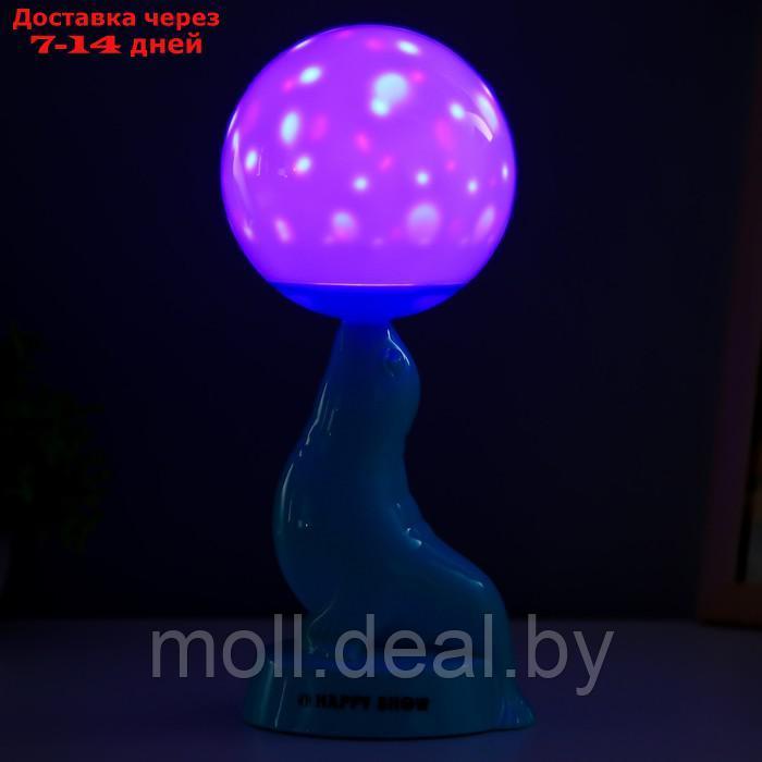 Настольная лампа "Морской котик" LED 3Вт 3АА 3000К голубой 10х11х26 см - фото 4 - id-p207533402