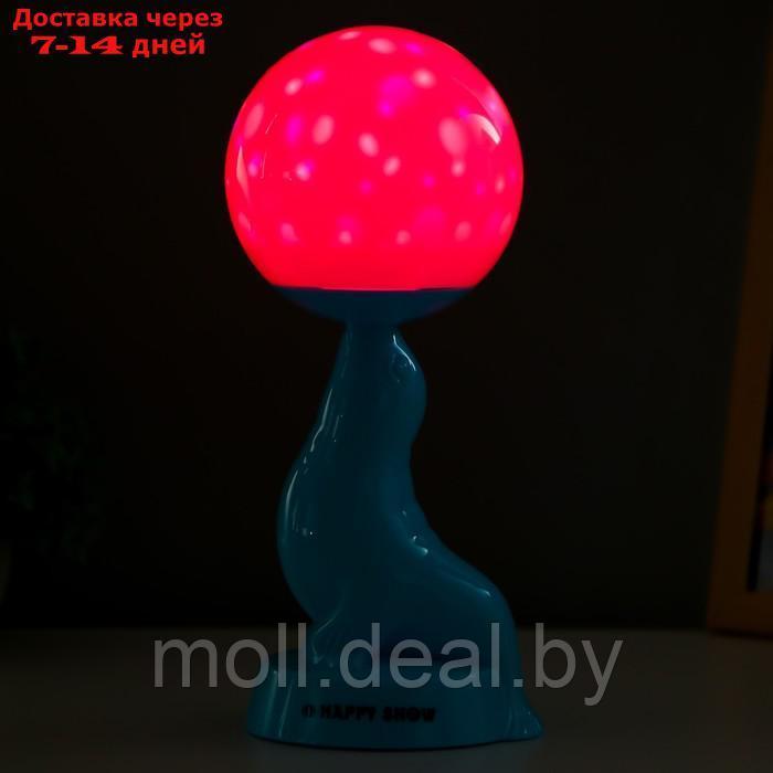 Настольная лампа "Морской котик" LED 3Вт 3АА 3000К голубой 10х11х26 см - фото 6 - id-p207533402