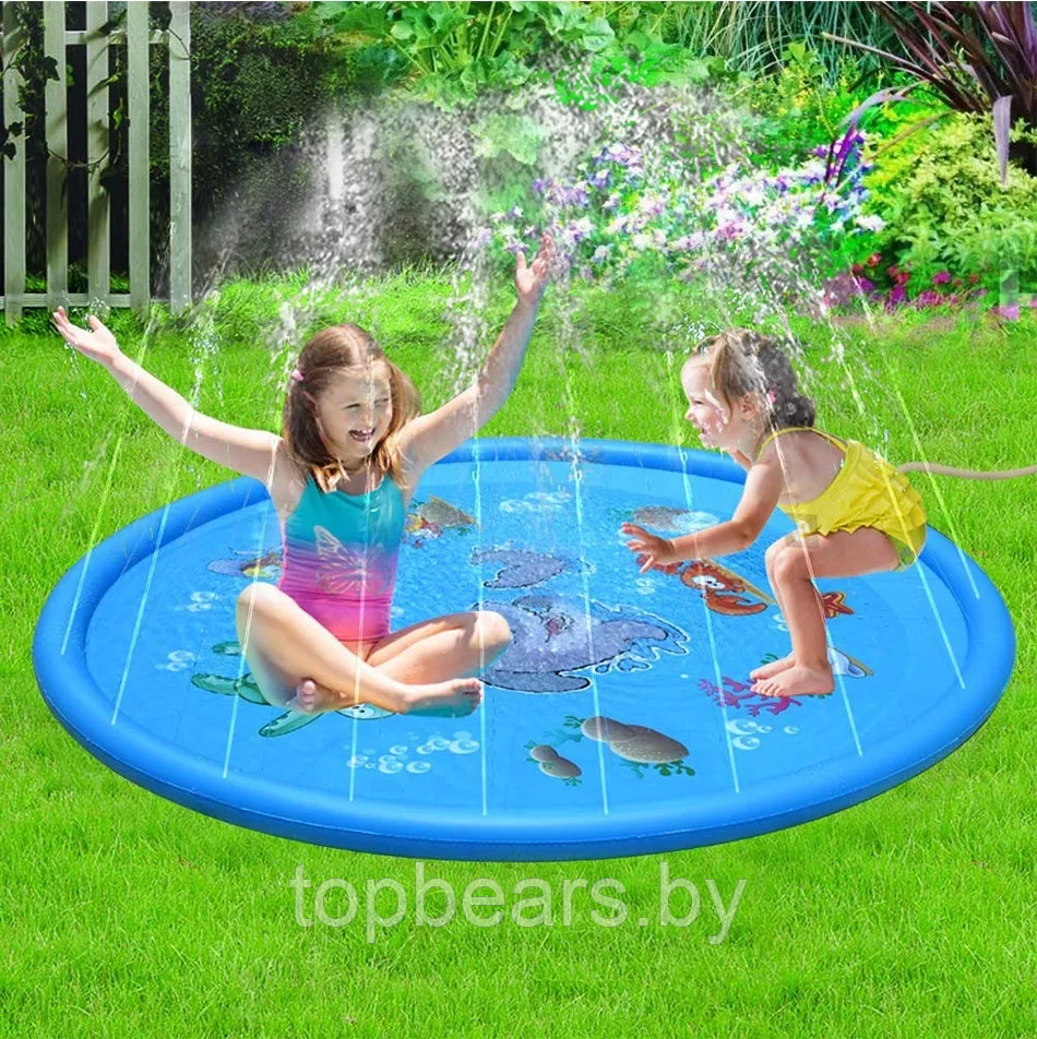 Игровой мини бассейн фонтанчик для детей на лето (ПВХ, диаметр 100 см) - фото 4 - id-p207592677