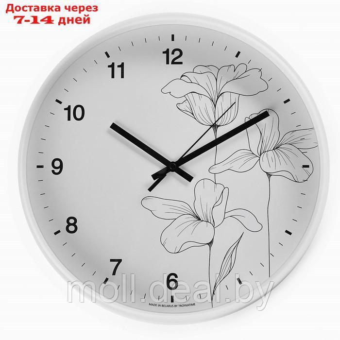 Часы настенные, серия: Интерьер, "Цветы", плавный ход, d-30.5 см - фото 1 - id-p207538542