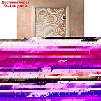 Дверь "Хохлома", размер коробки 190 × 70 см, левая, цвет прозрачный