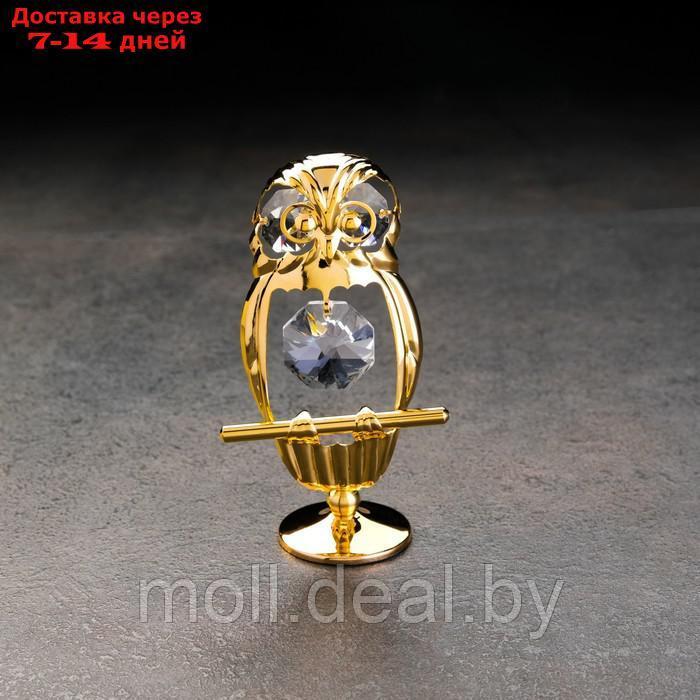 Сувенир "Сова", 9х5х3 см, с кристаллами - фото 1 - id-p207536553