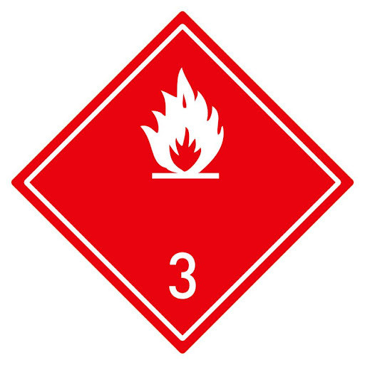 Наклейка: Знак опасности 3 "Легковоспламеняющиеся жидкости" 300х300 мм (белые надпись и изображение) - фото 1 - id-p207592368