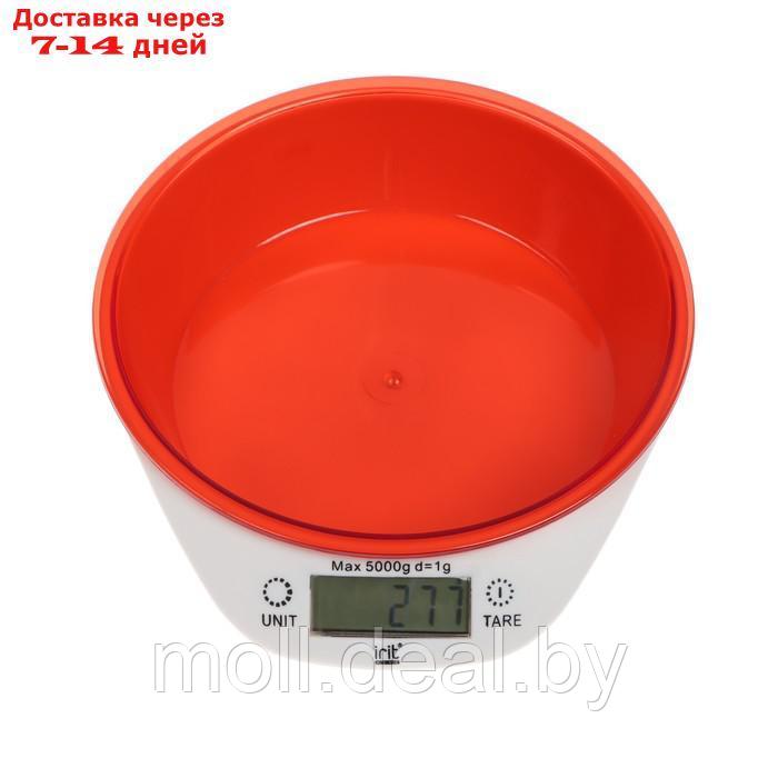 Весы кухонные Irit IR-7117, электронные, до 5 кг, красные - фото 1 - id-p207532465