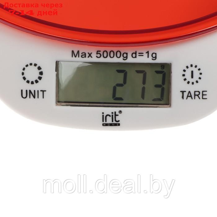 Весы кухонные Irit IR-7117, электронные, до 5 кг, красные - фото 4 - id-p207532465