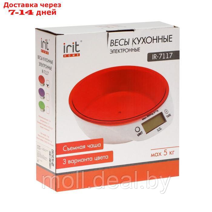 Весы кухонные Irit IR-7117, электронные, до 5 кг, красные - фото 9 - id-p207532465