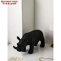 Фигура "Носорог", геометрия, полистоун, 34 см, матово-чёрный, Иран