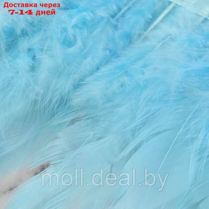 Тесьма с перьями 10-15см*5±0,5м петух голубой АУ - фото 4 - id-p207533580