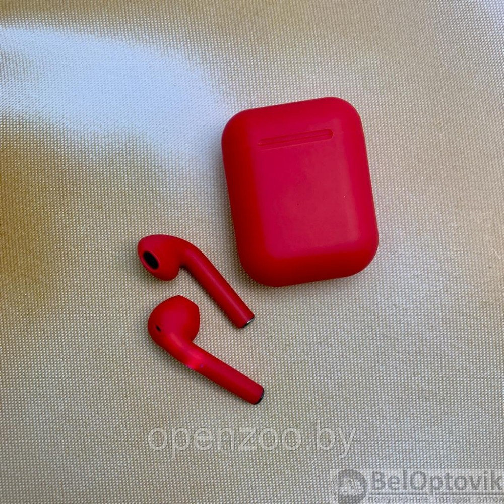 Беспроводные наушники i12 TWS (inPods i12) Bluetooth 5.0 с зарядным кейсом Красные - фото 10 - id-p207593833