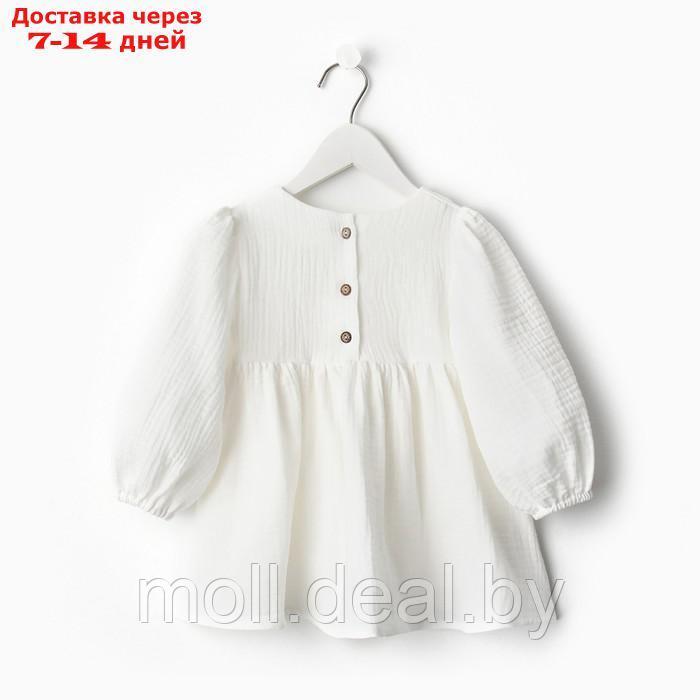Платье детское с дл. рукавом KAFTAN "Муслин", р.32 (110-116 см) белый - фото 2 - id-p207532594