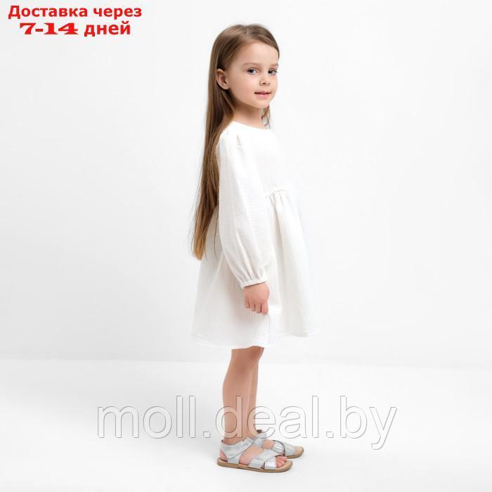 Платье детское с дл. рукавом KAFTAN "Муслин", р.32 (110-116 см) белый - фото 3 - id-p207532594