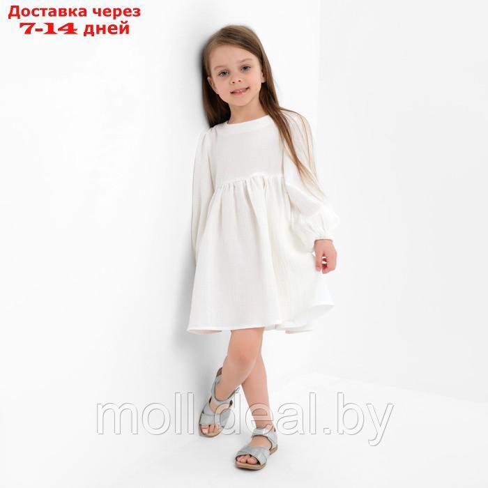 Платье детское с дл. рукавом KAFTAN "Муслин", р.32 (110-116 см) белый - фото 5 - id-p207532594